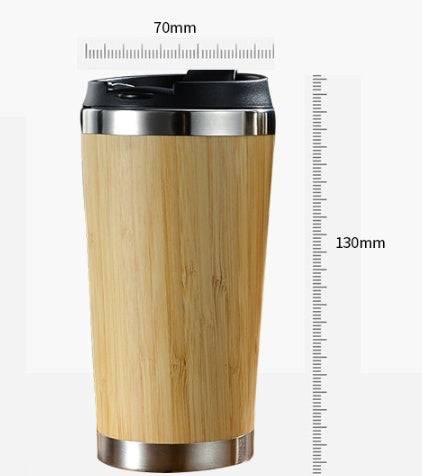 Leakproof Bamboo Travel Mug | 14oz Thermal Insulating Eco Coffee Cup